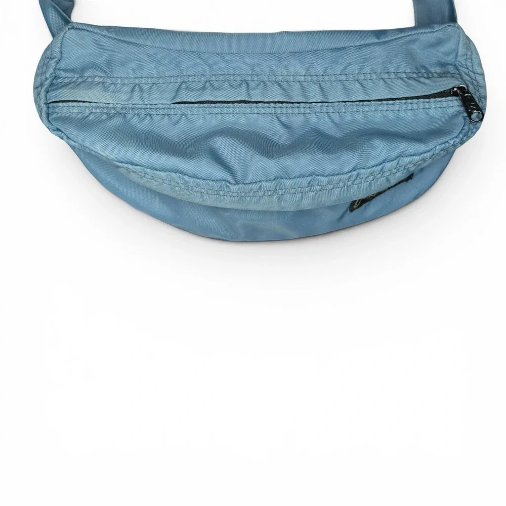 Vintage 1990s Jansport Fanny Pack Hip Bag Blue Nylon‎ Double Zip Made In USA